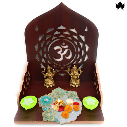 Aqua Bloom Unique Pooja Thali Design with Handcrafted Floral Art | Fankaarlok - Fankaarlok