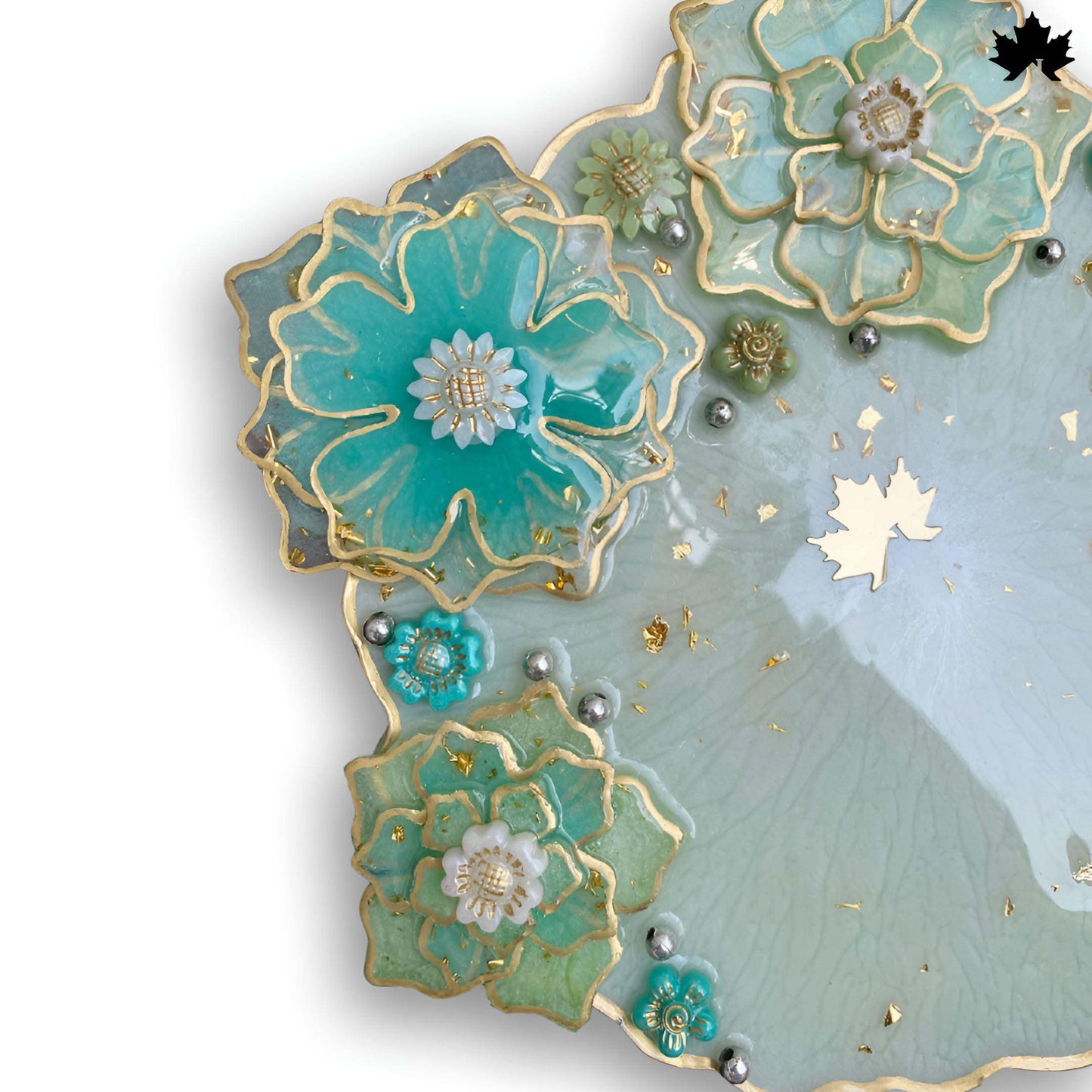 Aqua Bloom Unique Pooja Thali Design with Handcrafted Floral Art | Fankaarlok - Fankaarlok