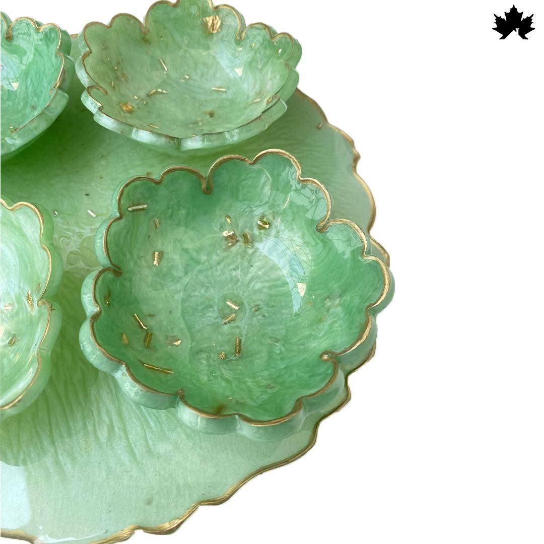 Luxury Dry Fruit Platter Set | Designer Platter with 4 Bowls - Fankaarlok