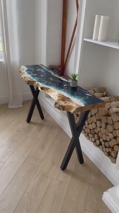 Coastal Drift – Modern Ocean Wave Center Table | Fankaarlok