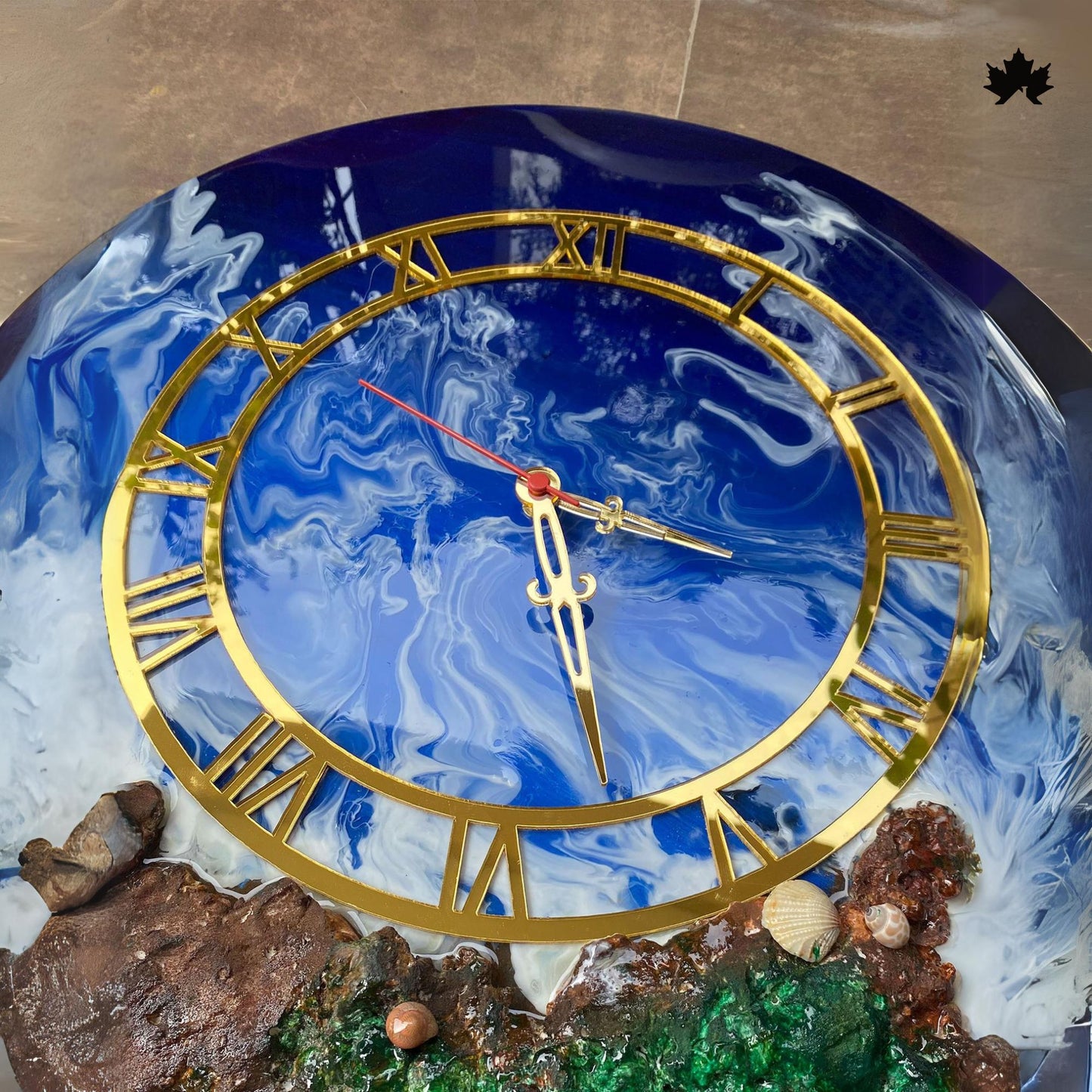 Ocean Wave Resin Art Collection | Round Designer Wall Clock by Fankaarlok