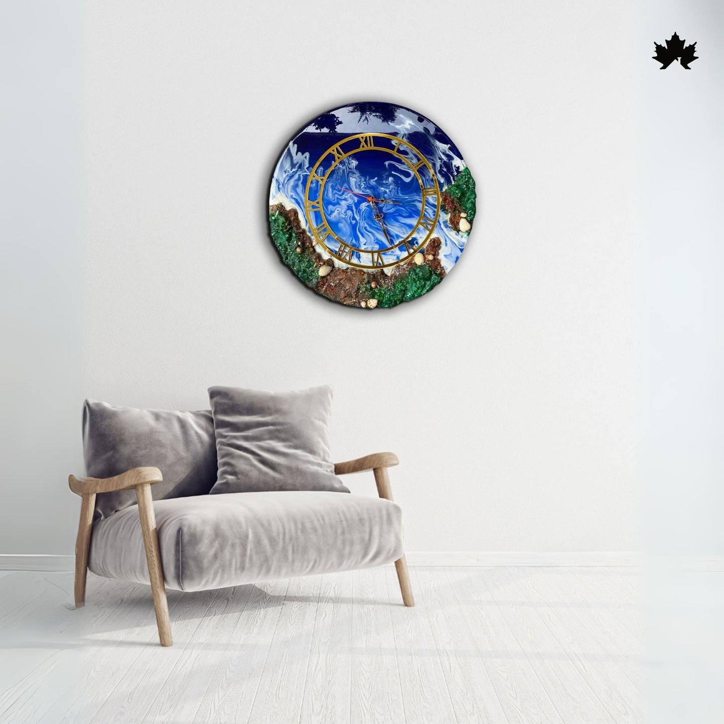 Ocean Wave Resin Art Collection | Round Designer Wall Clock by Fankaarlok