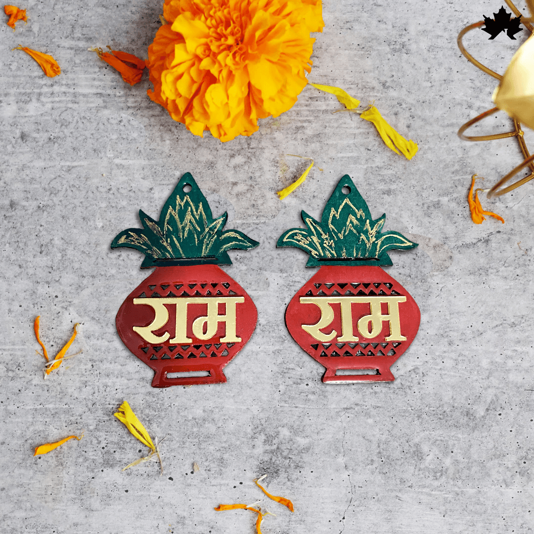 RAM-RAM Decorative Pair - Elegant 3-Inch Spiritual Decor for Home &amp; Pooja Room - Fankaarlok