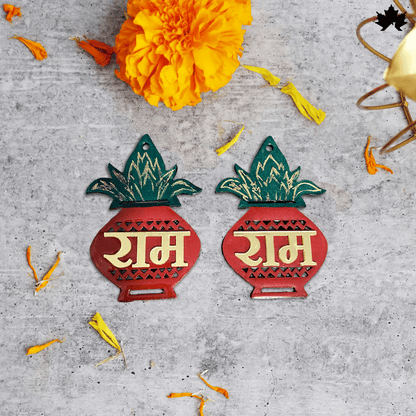 RAM-RAM Decorative Pair - Elegant 3-Inch Spiritual Decor for Home &amp; Pooja Room - Fankaarlok