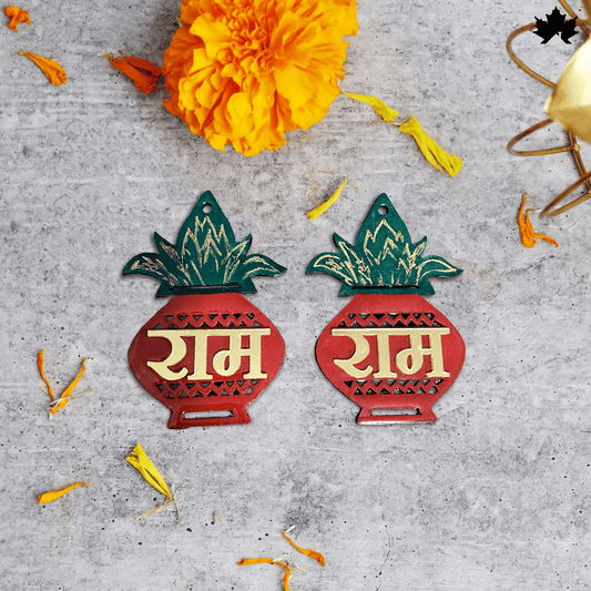 RAM-RAM Decorative Pair - Elegant 3-Inch Spiritual Decor for Home &amp; Pooja Room - Fankaarlok