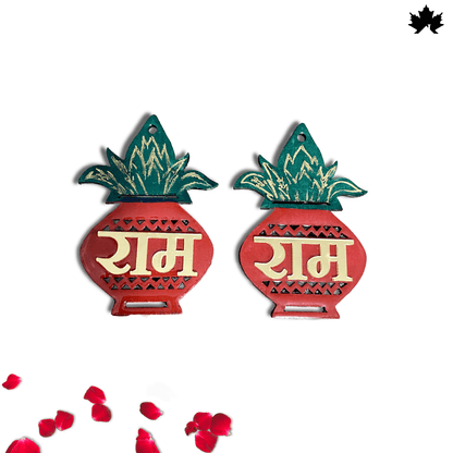 RAM-RAM Decorative Pair - Elegant 3-Inch Spiritual Decor for Home &amp; Pooja Room - Fankaarlok