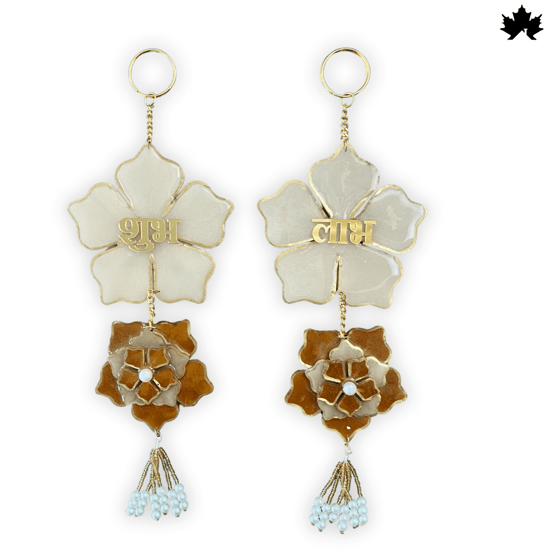 Diwali Shubh Labh Wall Hanging in Red & Gold | Fankaarlok - Fankaarlok