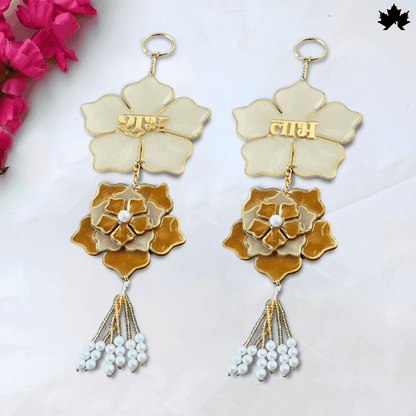 Diwali Shubh Labh Wall Hanging in Red & Gold | Fankaarlok - Fankaarlok