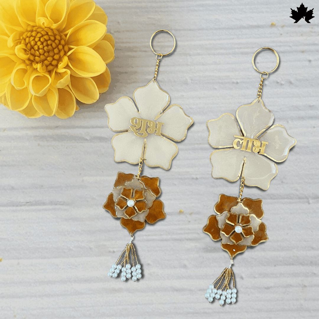 Diwali Shubh Labh Wall Hanging in Red & Gold | Fankaarlok - Fankaarlok