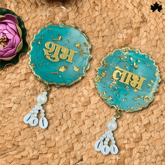 Designer Shubh Labh Toran with Golden Accents & Pearl Tassels | Fankaarlok - Fankaarlok