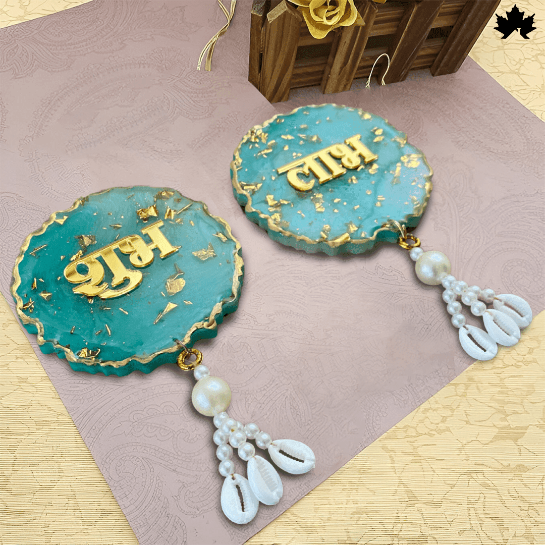 Designer Shubh Labh Toran with Golden Accents & Pearl Tassels | Fankaarlok - Fankaarlok