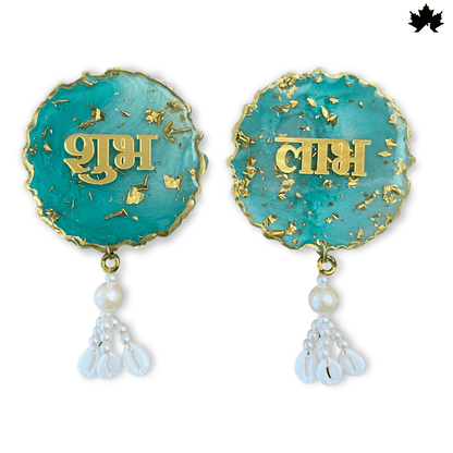 Designer Shubh Labh Toran with Golden Accents & Pearl Tassels | Fankaarlok - Fankaarlok