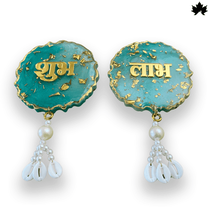 Designer Shubh Labh Toran with Golden Accents & Pearl Tassels | Fankaarlok - Fankaarlok