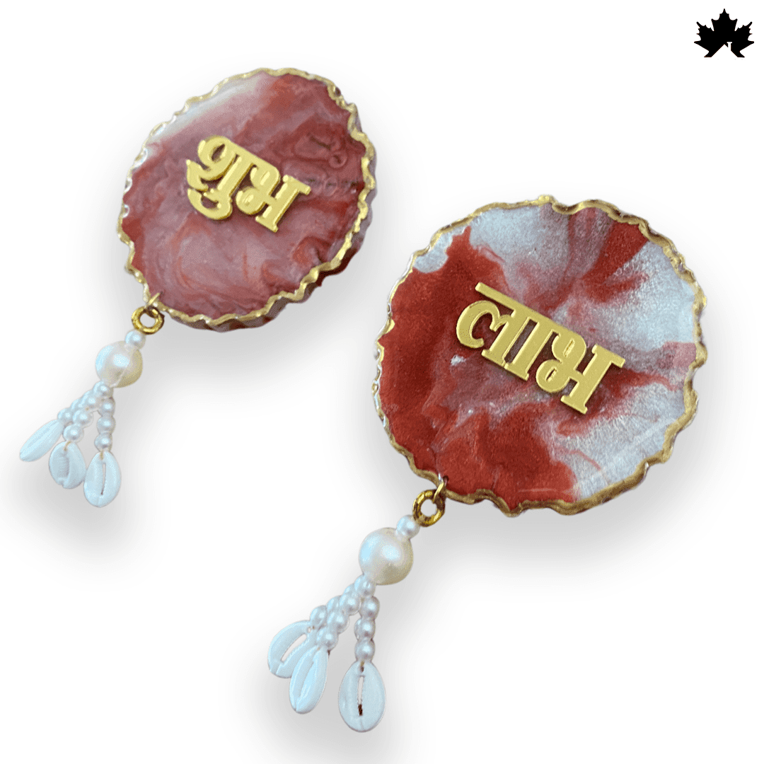 Handmade Shubh Labh Door Hanging with Pearls & Cowrie Shells | Fankaarlok - Fankaarlok