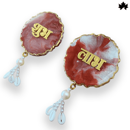 Handmade Shubh Labh Door Hanging with Pearls & Cowrie Shells | Fankaarlok - Fankaarlok