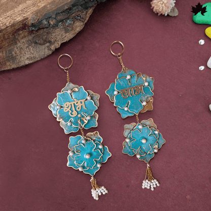 Handmade Diwali Shubh Labh Hanging with Pearls & Golden Detailing | Fankaarlok - Fankaarlok
