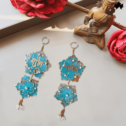 Handmade Diwali Shubh Labh Hanging with Pearls & Golden Detailing | Fankaarlok - Fankaarlok