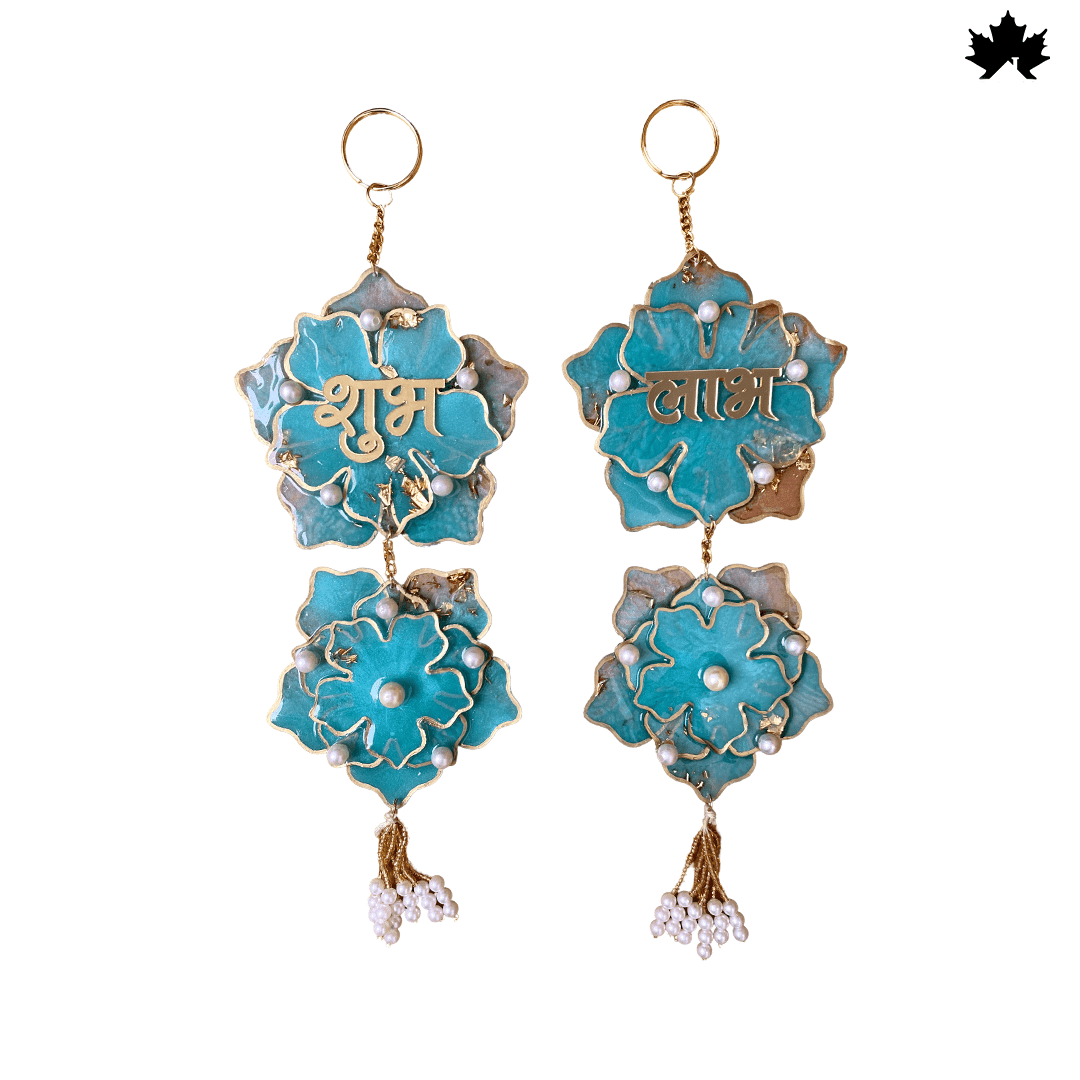 Handmade Diwali Shubh Labh Hanging with Pearls & Golden Detailing | Fankaarlok - Fankaarlok