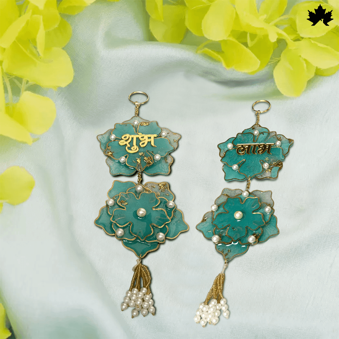 Handmade Shubh Labh for Main Door with Golden & Pearl Detailing | Fankaarlok - Fankaarlok