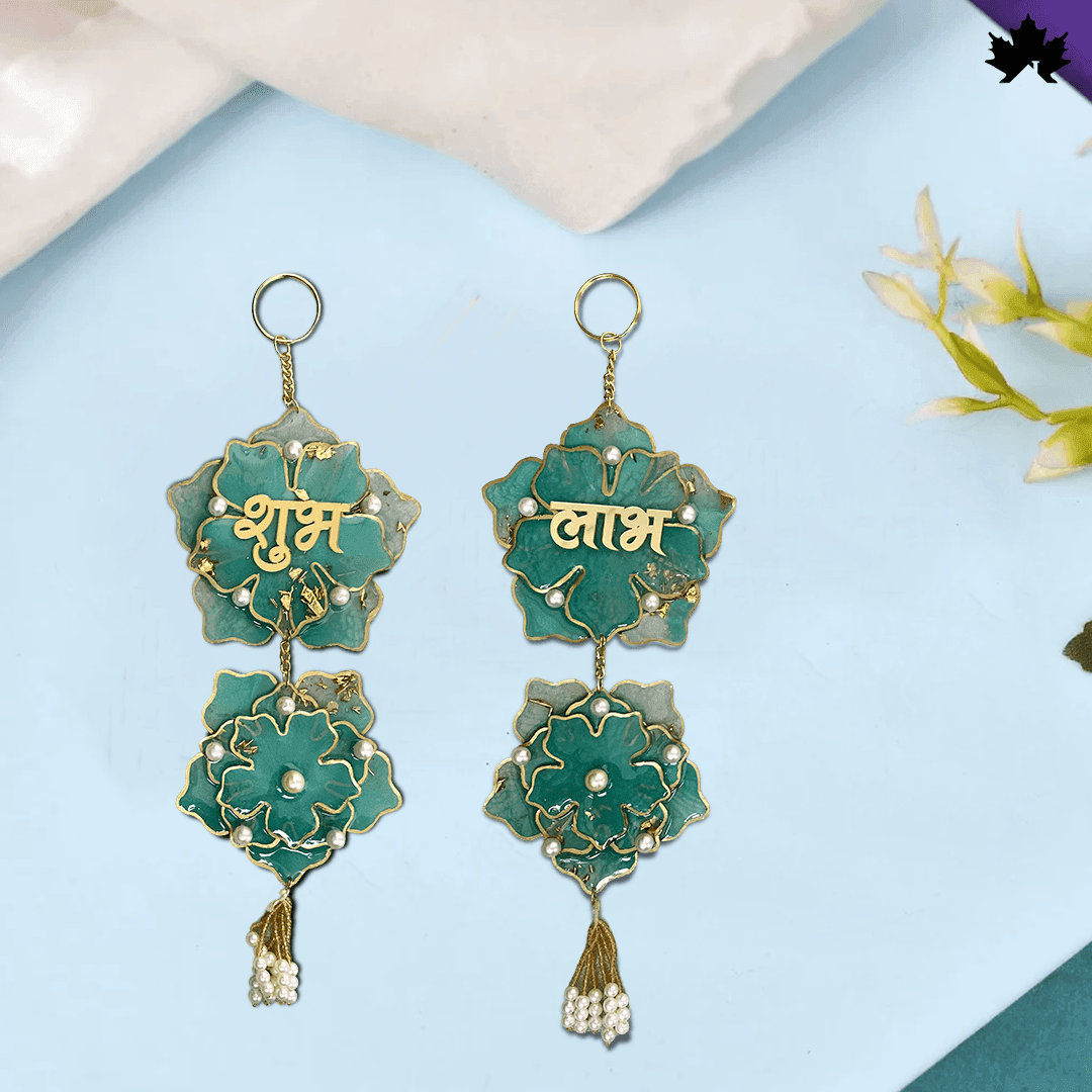 Handmade Shubh Labh for Main Door with Golden & Pearl Detailing | Fankaarlok - Fankaarlok