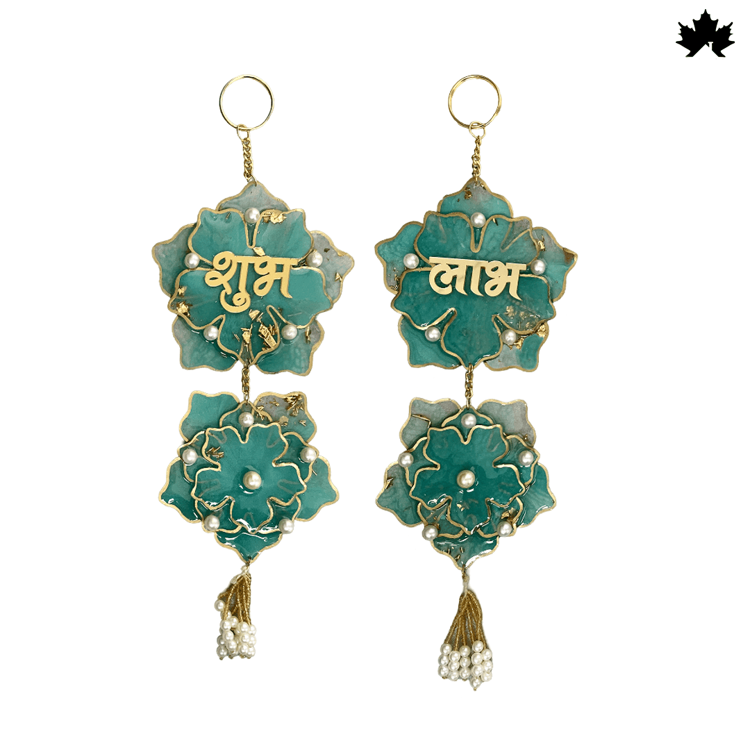 Handmade Shubh Labh for Main Door with Golden & Pearl Detailing | Fankaarlok - Fankaarlok