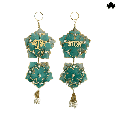 Handmade Shubh Labh for Main Door with Golden & Pearl Detailing | Fankaarlok - Fankaarlok