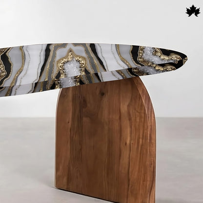 Resin Wood Dining Table – Luxury Geode-Inspired Epoxy Dining Table | Fankaarlok