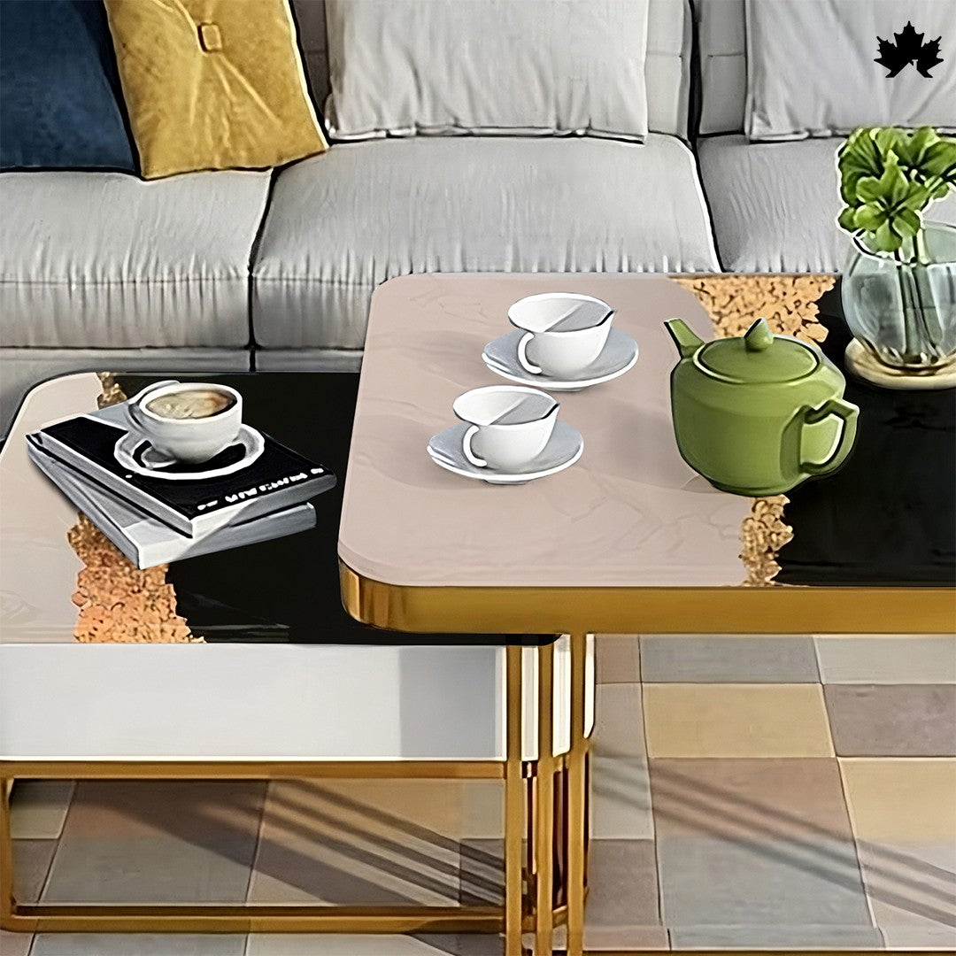 Space Saving Nesting Tables – Modern Luxury Epoxy Top Set | Fankaarlok