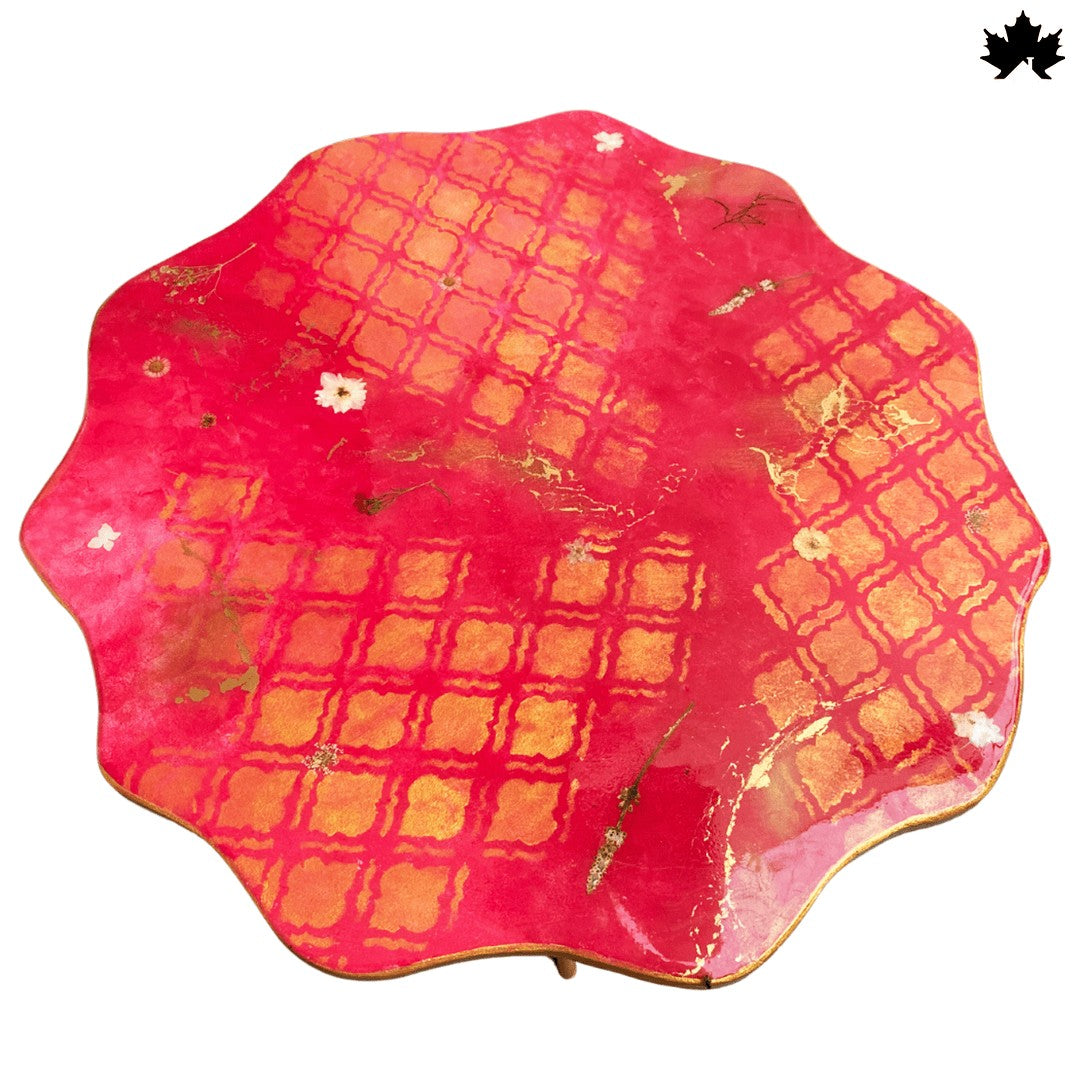 Crimson Elegance – Handcrafted Resin Coffee Table | Fankaarlok