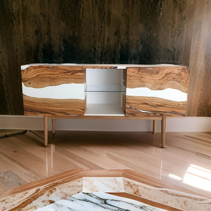 Wooden TV Unit – Modern Resin & Wood Console | Fankaarlok