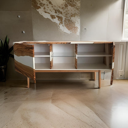 Wooden TV Unit – Modern Resin & Wood Console | Fankaarlok