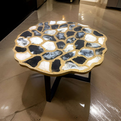 Ethereal Geo – Round Resin Art Coffee Table | Fankaarlok
