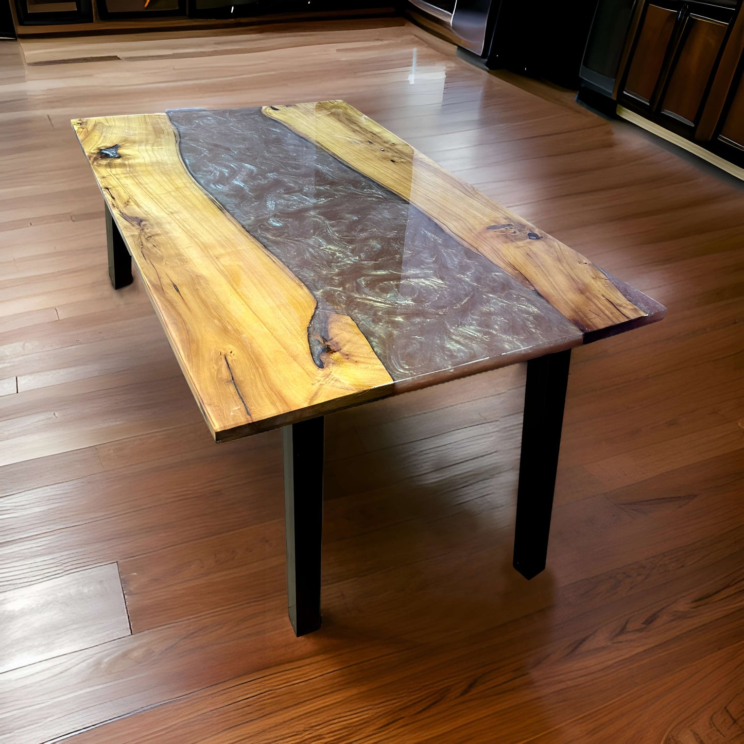 Solid Wood Dining Table – Epoxy River Dining Table | Fankaarlok