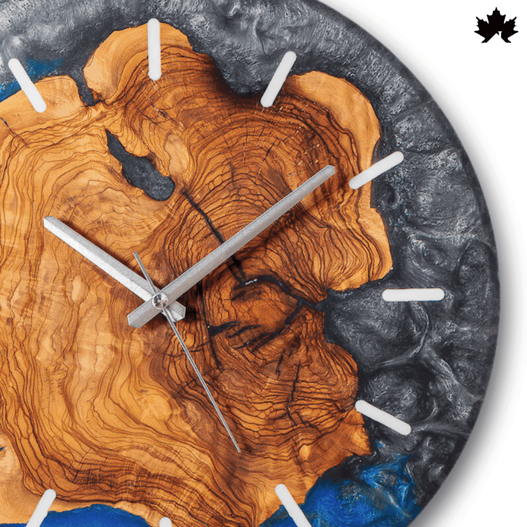 Blue & Grey with Natural Wood | Bedroom Home Decor Clock by Fankaarlok