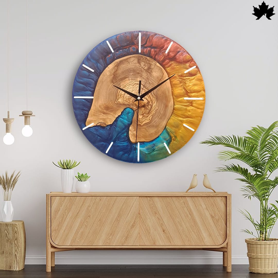 Premium Resin Wood Wall Clock | Premium Wall Clocks Near Me by Fankaarlok