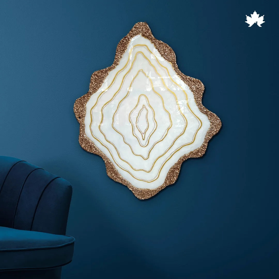 Pearl Geo Crest – Resin Wall Decoration for Office | Fankaarlok