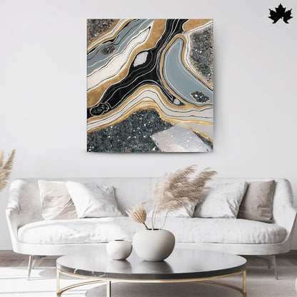 Monochrome Aura Panel – Resin Abstract Art for Sofa Wall | Fankaarlok