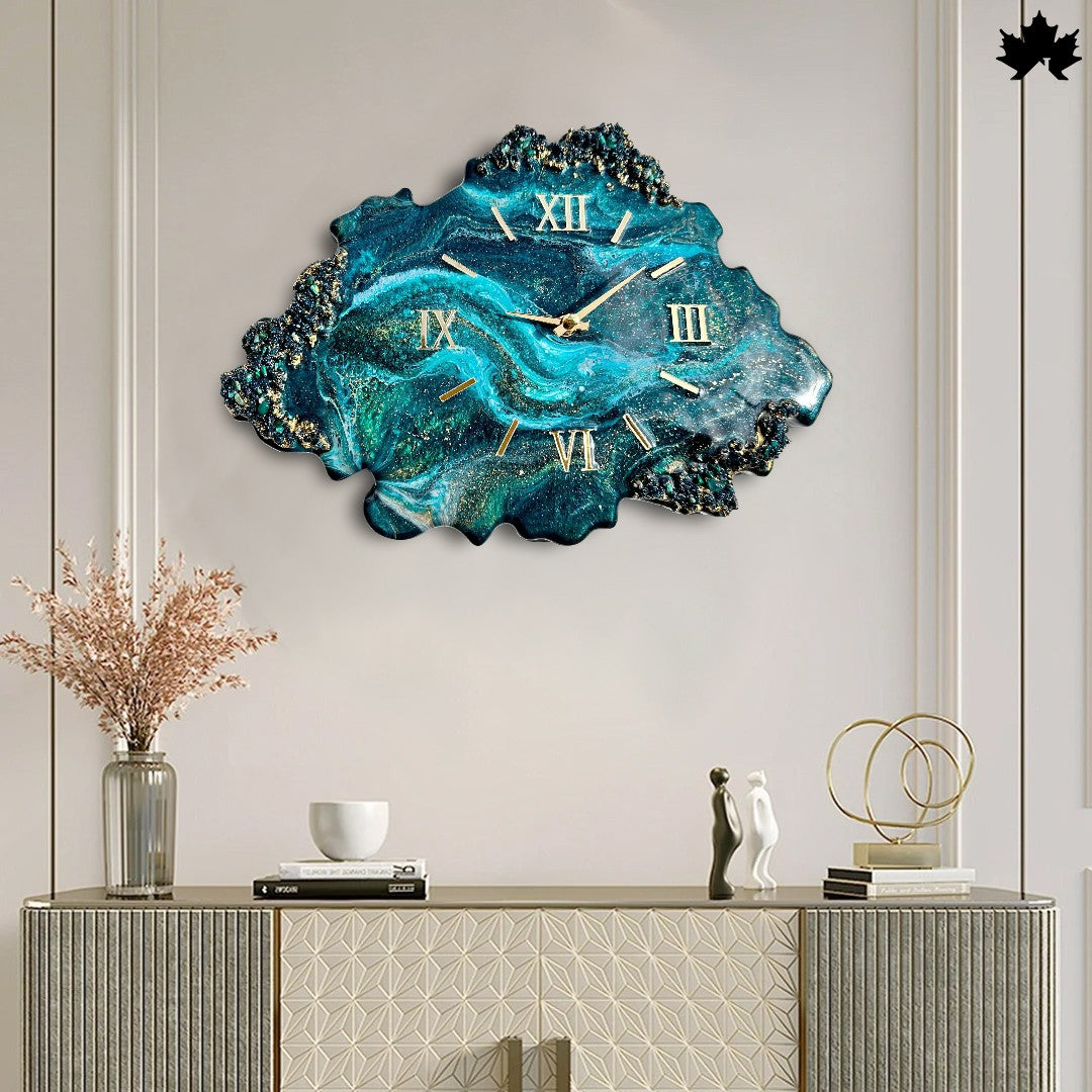 Luxury Resin Art Collection | Crystal Design Wall Clock by Fankaarlok