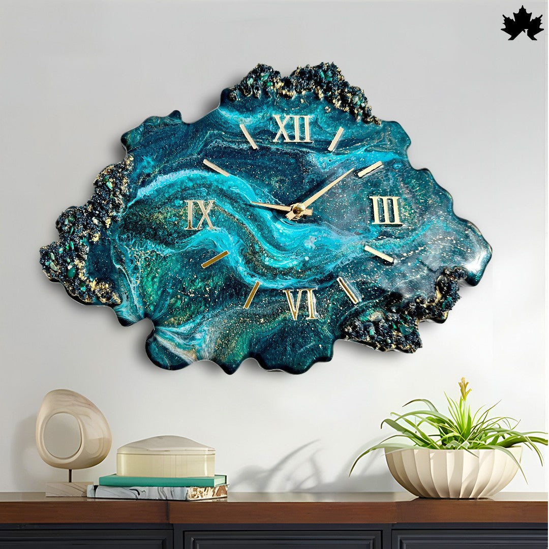 Luxury Resin Art Collection | Crystal Design Wall Clock by Fankaarlok