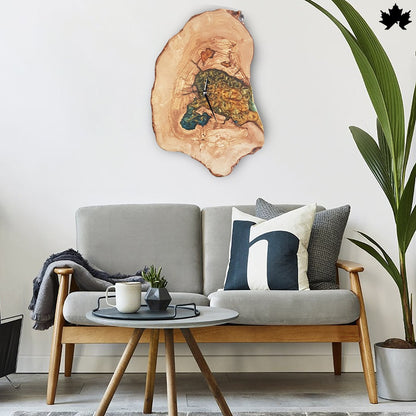 Live-Edge Wood with Golden Epoxy Art | Modern Home Decoration Clock by Fankaarlok