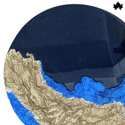 Midnight Coast Round – Resin 3D Wall Art for Home | Fankaarlok