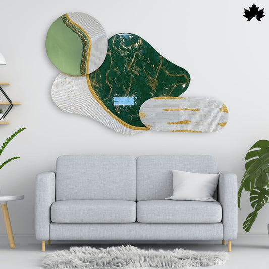 Emerald Aura Ensemble – Resin Luxury Wall Decoration for Home | Fankaarlok