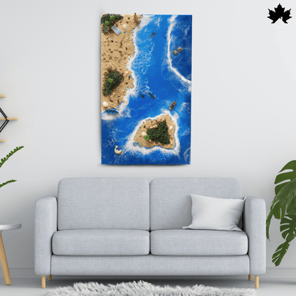 Tropical Shoreline View – Resin Handmade Wall Art for Home | Fankaarlok