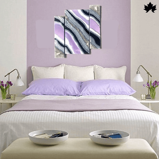 Lavender Geo Trio – Resin Stylish Wall Decor for Home | Fankaarlok
