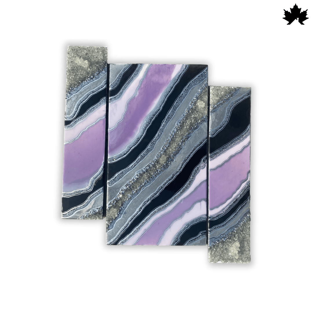 Lavender Geo Trio – Resin Stylish Wall Decor for Home | Fankaarlok