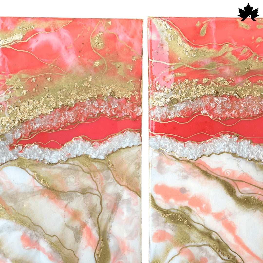 Rosé Crystal Wave – Resin Premium Art Panel for Living Room | Fankaarlok