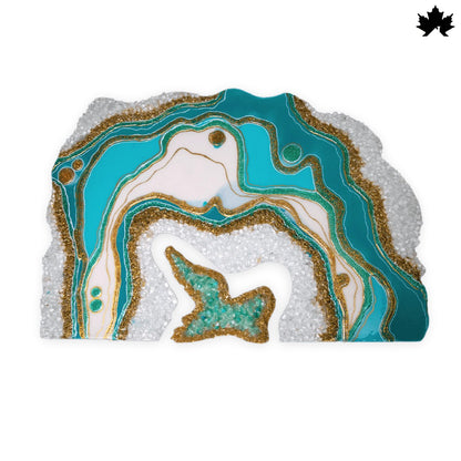 Aqua Crystal Arc – Resin Unique Abstract Wall Panel for Living Room | Fankaarlok