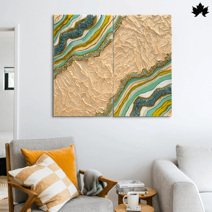 Golden Canyon Drift – Resin Handcrafted Wall Art | Fankaarlok