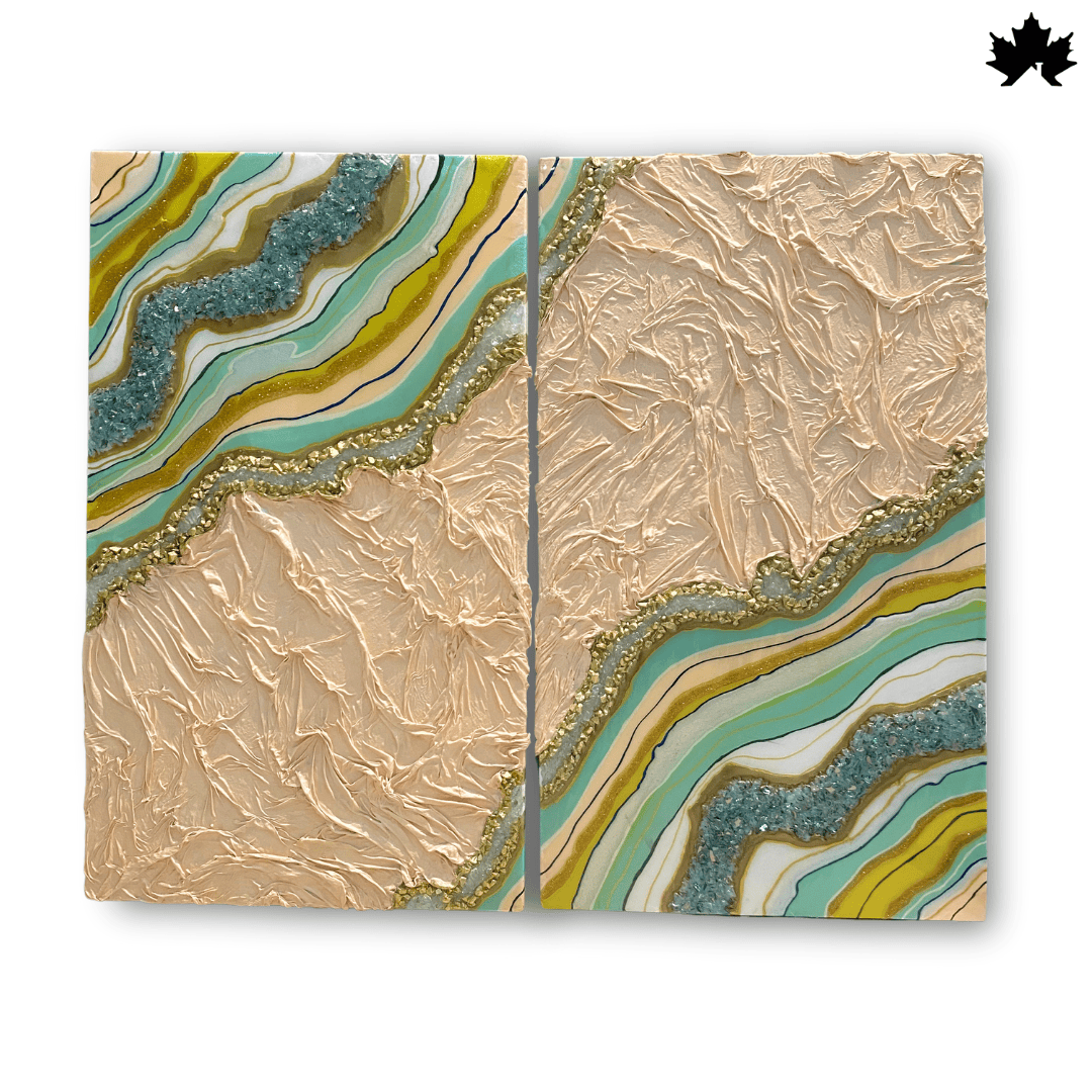 Golden Canyon Drift – Resin Handcrafted Wall Art | Fankaarlok